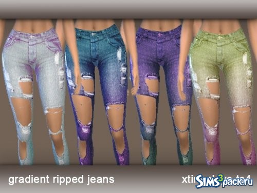 Джинсы Gradient Ripped от xtinaplays-ts4