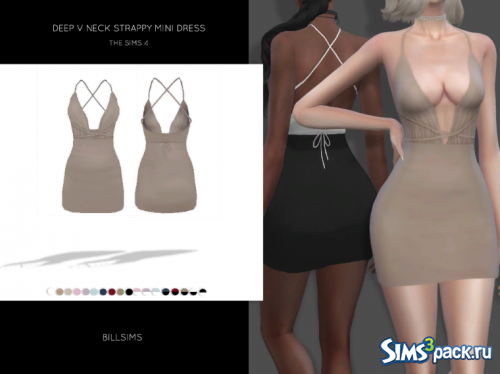 Мини-платье Deep V Neck Strappy от Bill_Sims