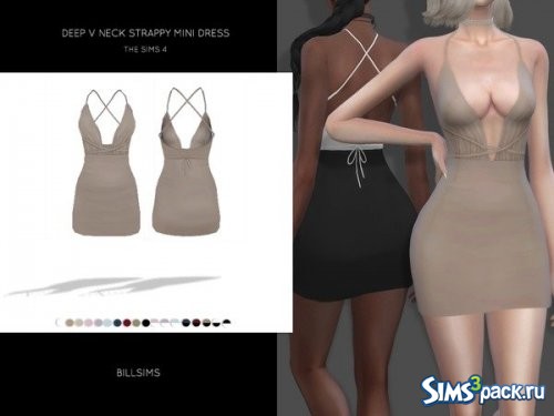 Платье Deep V Neck Strappy от Bill Sims