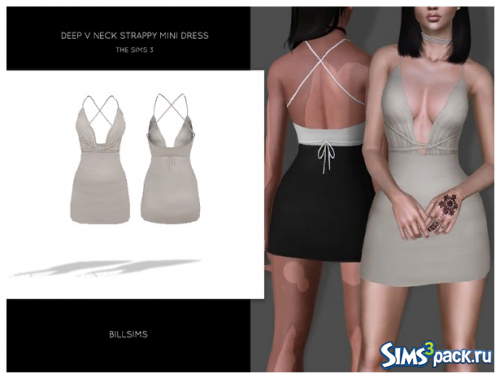 Мини-платье Deep V Neck Strappy от Bill_Sims