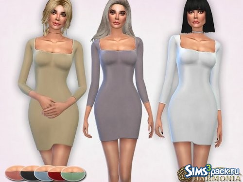 Платье Skin Slinky Square Neck Bodycon от Harmonia