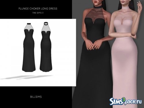 Длинное платье Plunge Choker от Bill Sims