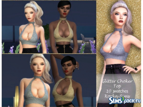 Топ Glitter choker от Korka-Sims