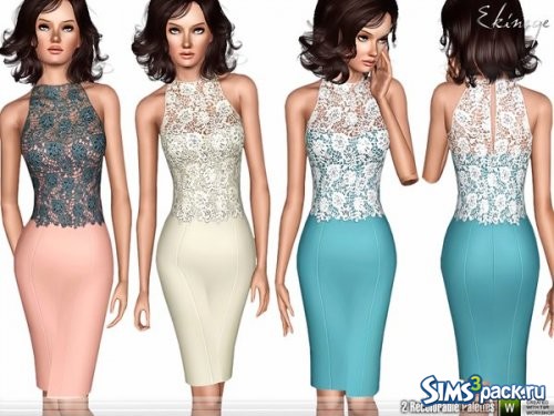 Платье Lace Bodice Bodycon от ekinege