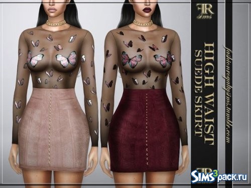 Юбка High Waist Suede от FashionRoyaltySims