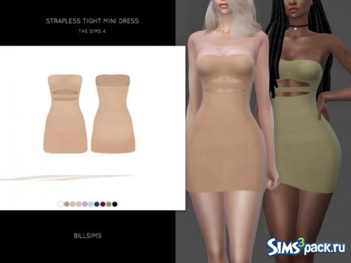 Мини - платье Strapless Tight от Bill Sims