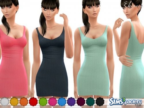 Платье Ribbed Scoop Neck Bodycon от ekinege