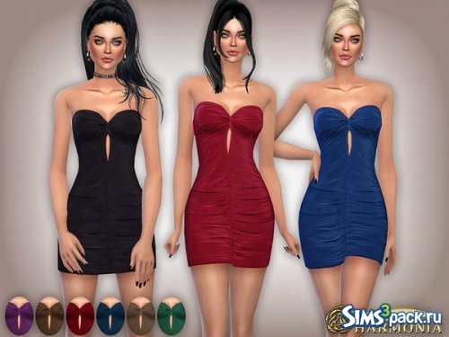 Платье Slinky Bandeau Knot Ruched Bodycon от Harmonia