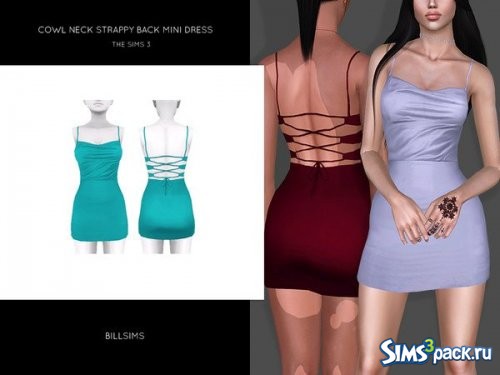 Мини - платье Cowl Neck Strappy Back от Bill Sims