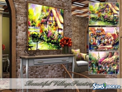 Картины Beautiful Village от Pralinesims