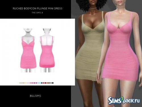 Платье Ruched Bodycon Plunge от Bill Sims