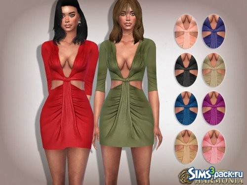 Платье Slinky Ruched Cut-Out Bodycon от Harmonia