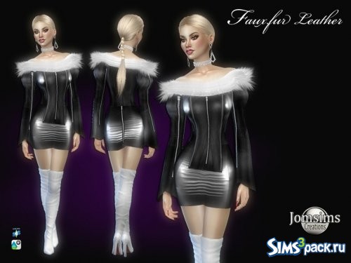 Платье Fauxfur leather от jomsims