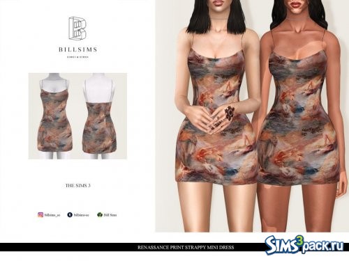 Мини - платье Renaissance Print Strappy от Bill Sims