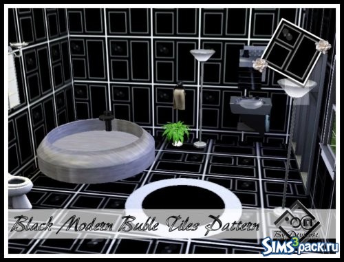 Текстура Black Modern Buble Tiles от Devirose