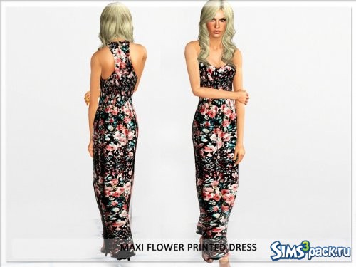 Платье Maxi Flower Printed от Serpentrogue