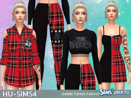 Коллекция Gothic Tartan от hu-sims4