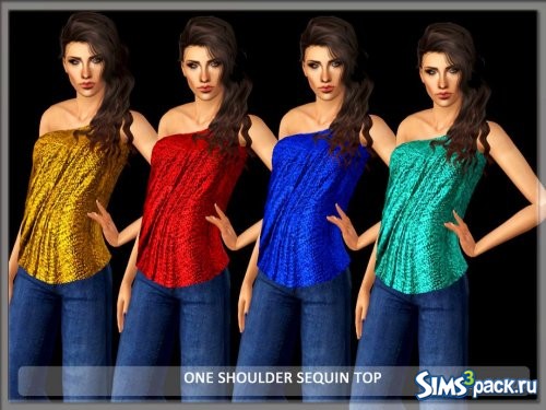 Топ One Shoulder Sequin от Serpentrogue