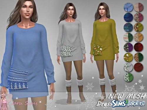 Платье X-MAS 3 от Jaru Sims