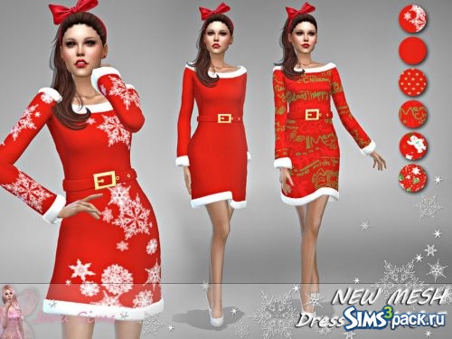 Платье X-MAS 5 от Jaru Sims