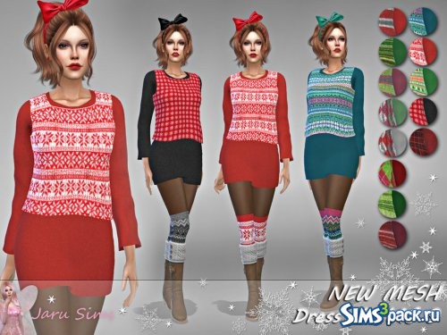 Платье X-MAS 9 от Jaru Sims