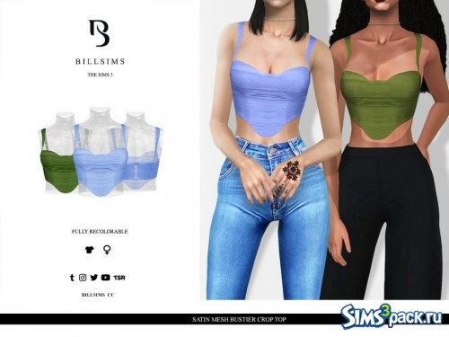 Кроп - топ Satin Mesh Bustier от Bill Sims