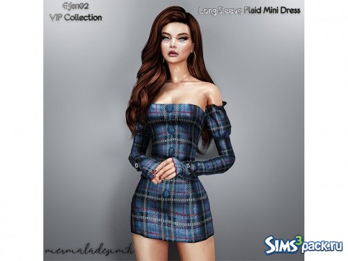 Мини - платье Long Sleeve Plaid Mini от mermaladesimtr