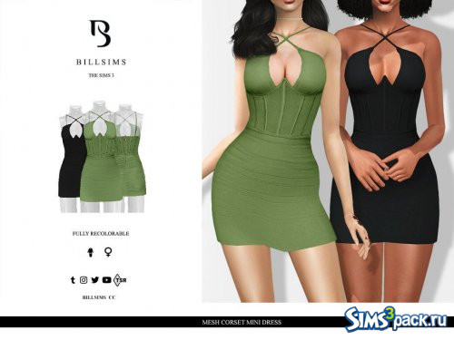 Мини - платье Mesh Corset от Bill Sims