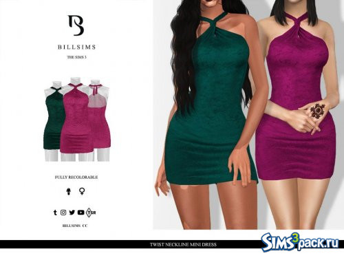 Мини - платье Twist Neckline от Bill Sims