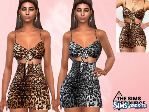 Платье Front Tied Leopard от Saliwa