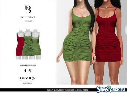 Платье Slinky Sleeveless Ruched Front от Bill Sims