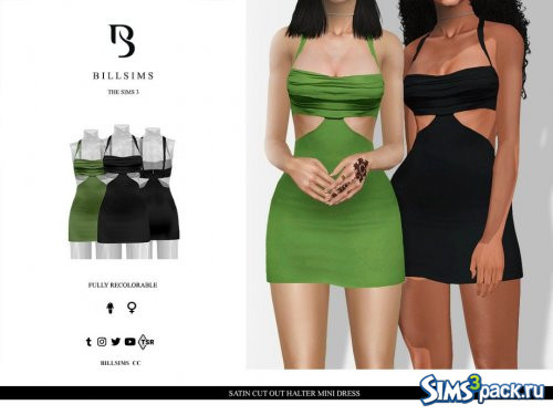 Платье Satin Cut Out Halter от Bill Sims