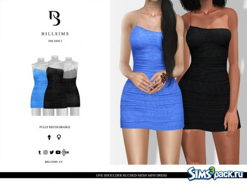 Платье One Shoulder Ruched Mesh от Bill Sims