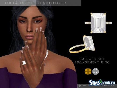 Кольцо Emerald Cut Engagement от Glitterberryfly