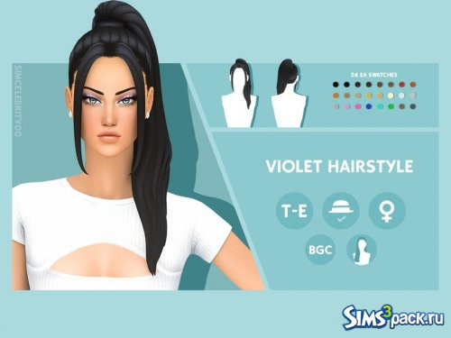 Прическа Violet от simcelebrity00