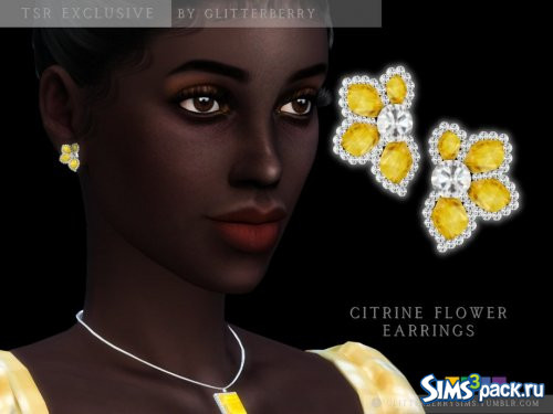 Серьги Citrine Flower от Glitterberryfly