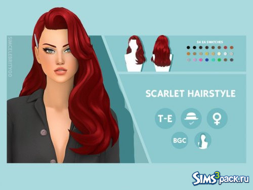 Прическа Scarlet от simcelebrity00