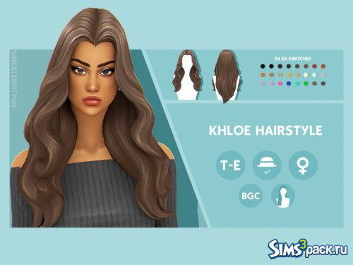 Прическа Khloe от simcelebrity00