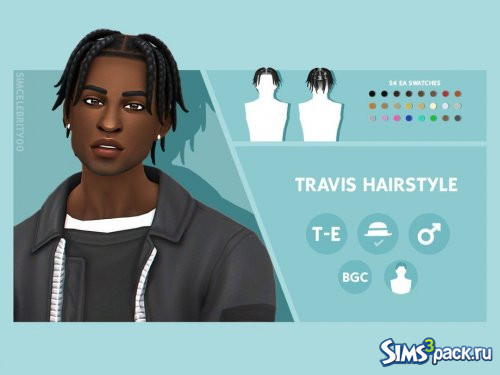 Прическа Travis от simcelebrity00