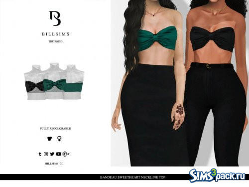 Кроп - топ Bandeau Sweetheart Neckline от Bill Sims