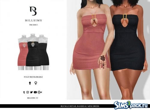 Мини - платье Buckle Detail Bandeau от Bill Sims