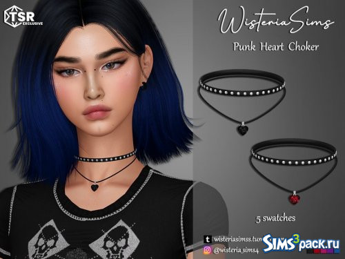 Чокер Punk Heart от WisteriaSims