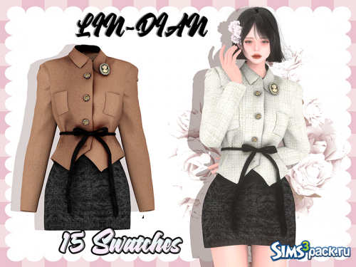 Костюм Bow belt suit skirt от LIN_DIAN