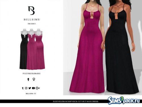 Платье Sleeveless Scoop Neck Cut Out Maxi от Bill Sims