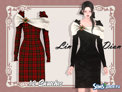 Платье Puff sleeves and brooch cape от LIN_DIAN