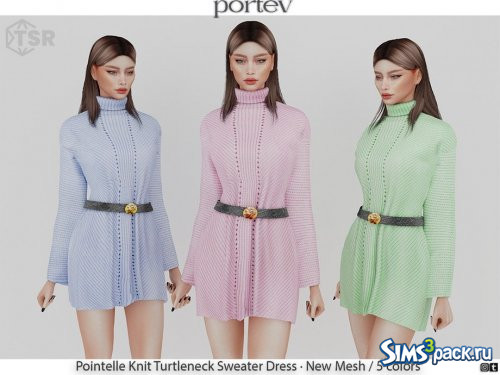 Платье - свитер Pointelle Knit Turtleneck от portev