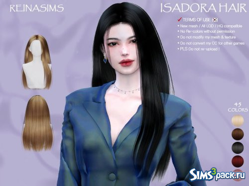 Прическа Isadora от Reina sims4