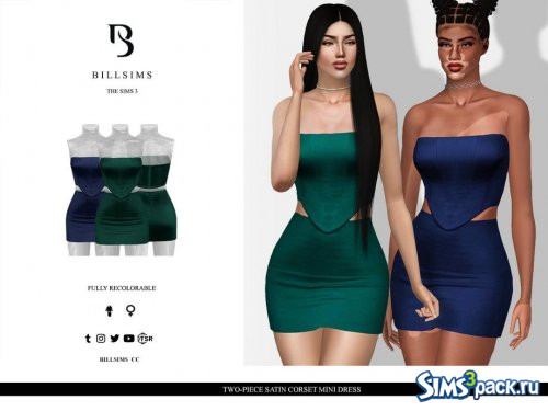 Мини - платье Two-Piece Satin Corset от Bill Sims