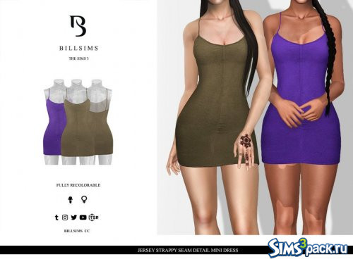 Мини - платье Jersey Strappy Seam Detail от Bill Sims