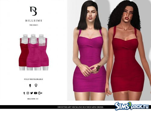 Мини - платье Sweetheart Neckline Ruched от Bill Sims